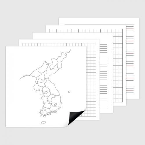 고무자석보드 모눈/격자, 한글쓰기, 영어쓰기, 오선, 한국지도 110X110cm