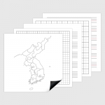 고무자석보드 모눈/격자, 한글쓰기, 영어쓰기, 오선, 한국지도 110X110cm